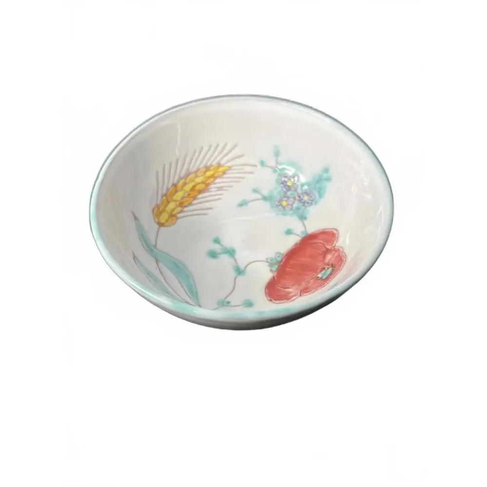 Hand-Painted Ceramic Bowl with Floral Design Made in Italy
